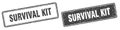 Survival kit stamp set. survival kit square grunge sign Royalty Free Stock Photo