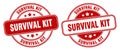 Survival kit stamp. survival kit label. round grunge sign Royalty Free Stock Photo
