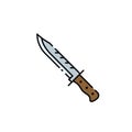 Survival knife line icon