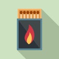 Survival matches box icon, flat style Royalty Free Stock Photo