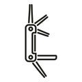 Survival multitool icon outline vector. Army knife Royalty Free Stock Photo