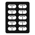 Survival pills blister icon, simple style