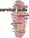 Survival skills word cloud Royalty Free Stock Photo