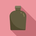 Survival water flask icon, flat style Royalty Free Stock Photo