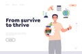 From survive to thrive concept for psychological online service landing page design template