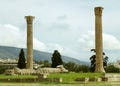 The surviving Corinthian columns of Temple of Olympian Zeus in Athens Royalty Free Stock Photo