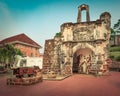 Surviving gate of the A Famosa fort in Malacca, Malaysia