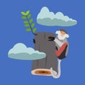 Monkey sitting on a tree illustration Royalty Free Stock Photo