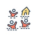 Color illustration icon for Survivors, alive and rescue