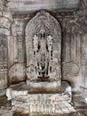 Surya god statue at Hoysaleswara Temple, Halebidu Royalty Free Stock Photo
