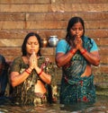 Surya Namaskar by pilgrims