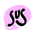Sus Gen Z Sticker in EPS Vector Royalty Free Stock Photo