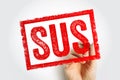 SUS is a slang term that originated from the word suspicious, giving the impression that something is questionable or dishonest, Royalty Free Stock Photo