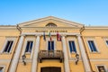 Susa, Italy. Februar 14th, 2021. Facade of the Town Hall in Via Palazzo di CittÃÂ 