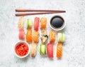 Sushi assorted set Royalty Free Stock Photo