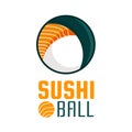 Sushi Ball japan food logo concept design Royalty Free Stock Photo