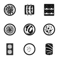Sushi bar icons set, simple style Royalty Free Stock Photo
