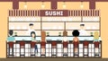 Sushi bar interior.