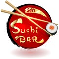 Sushi bar logo design icon, Vector clip art illustration.