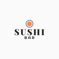 Sushi bar logo. Sushi roll on white background Royalty Free Stock Photo