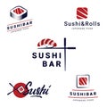 Sushi Bar Logos Templates Set Collection of vector logos for sushi. Logo design for restaurants of Japanese food