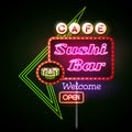 Sushi bar neon sign Royalty Free Stock Photo