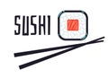 Sushi bar or restaurant logo template Royalty Free Stock Photo