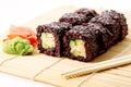 Sushi with black rice Royalty Free Stock Photo