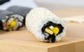 Sushi, california roll with sesame seeds. Royalty Free Stock Photo