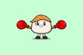 Sushi cartoon playing sport with boxing gloves Royalty Free Stock Photo