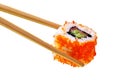 Sushi with chopsticks