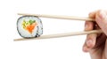 Sushi with chopsticks Royalty Free Stock Photo