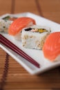 Sushi & chopsticks Royalty Free Stock Photo