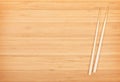 Sushi chopsticks on bamboo table