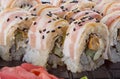 Sushi close up us background Royalty Free Stock Photo