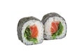 Sushi closeup isolated on white background