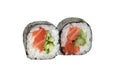 Sushi closeup isolated on white background