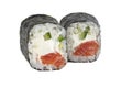 Sushi closeup isolated on white background