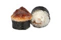 Sushi closeup isolated on white background Royalty Free Stock Photo