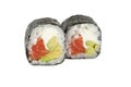 Sushi closeup isolated on white background