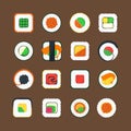 Sushi Color Icons Set. Vector