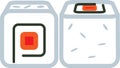 Sushi colored icon in the amount of two pieces