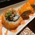 Sushi with deep fried crab