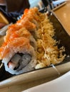 Sushi, delicious Japanese food. contains rice, salmon meat, and seaweed Royalty Free Stock Photo