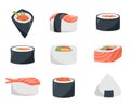 Sushi design elements collection. Cute vector illustrations