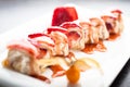 Sushi dessert manilla maki with strawberries