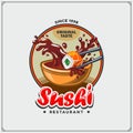 Sushi Emblem. Japanese Restaurant Menu And Design Elements.
