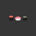 Sushi flat icon set