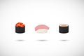 Sushi flat icons set