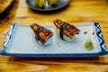 Sushi freshwater eel grilled. Japanese food for healthy. unagi sushi, premium sushi menu. image for background, Royalty Free Stock Photo
